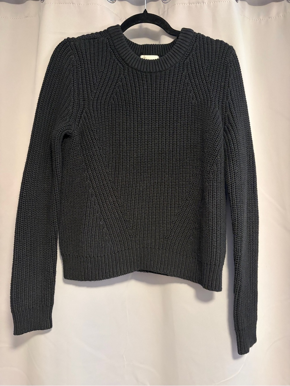H&M Black Chunky Knit Crewneck Sweater